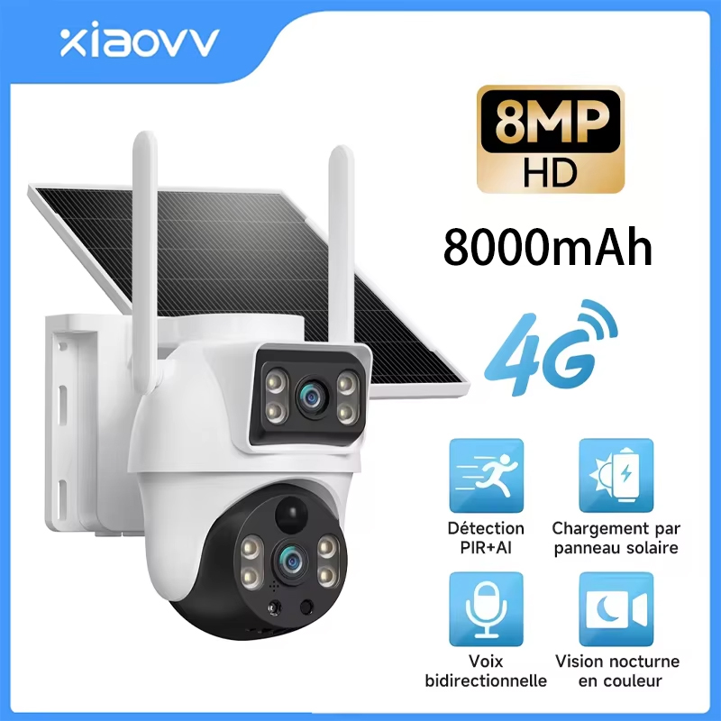 Garden Camera - XIAOVV 8MP 4G LTE Solar Outdoor