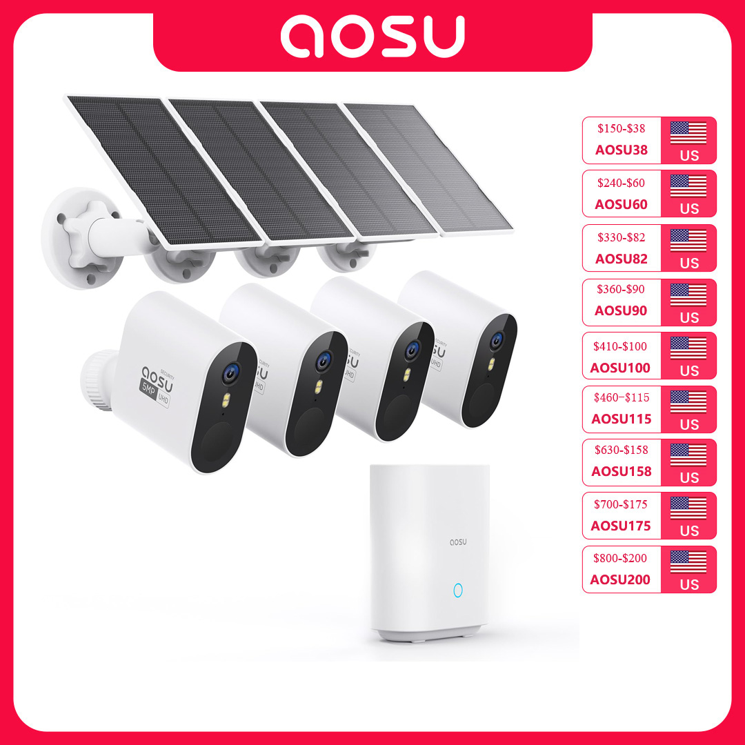Garden Camera - AOSU 5MP Solar Camera System Outdoor