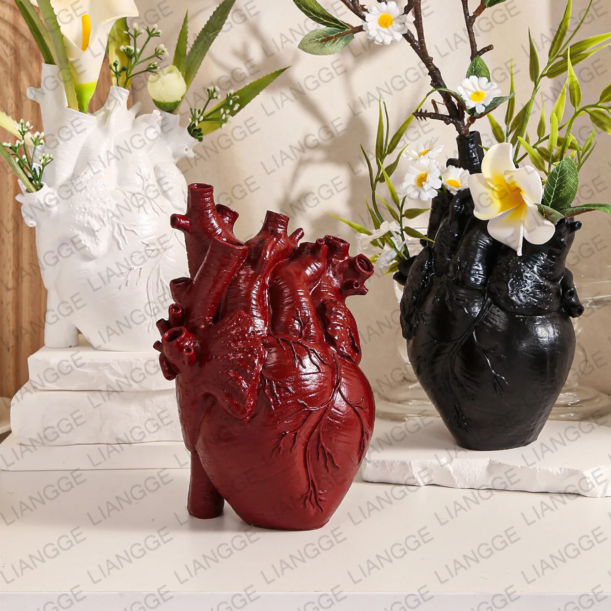Hydroponic Grow Pod - Heart Shaped Resin Vase Anatomical Heart
