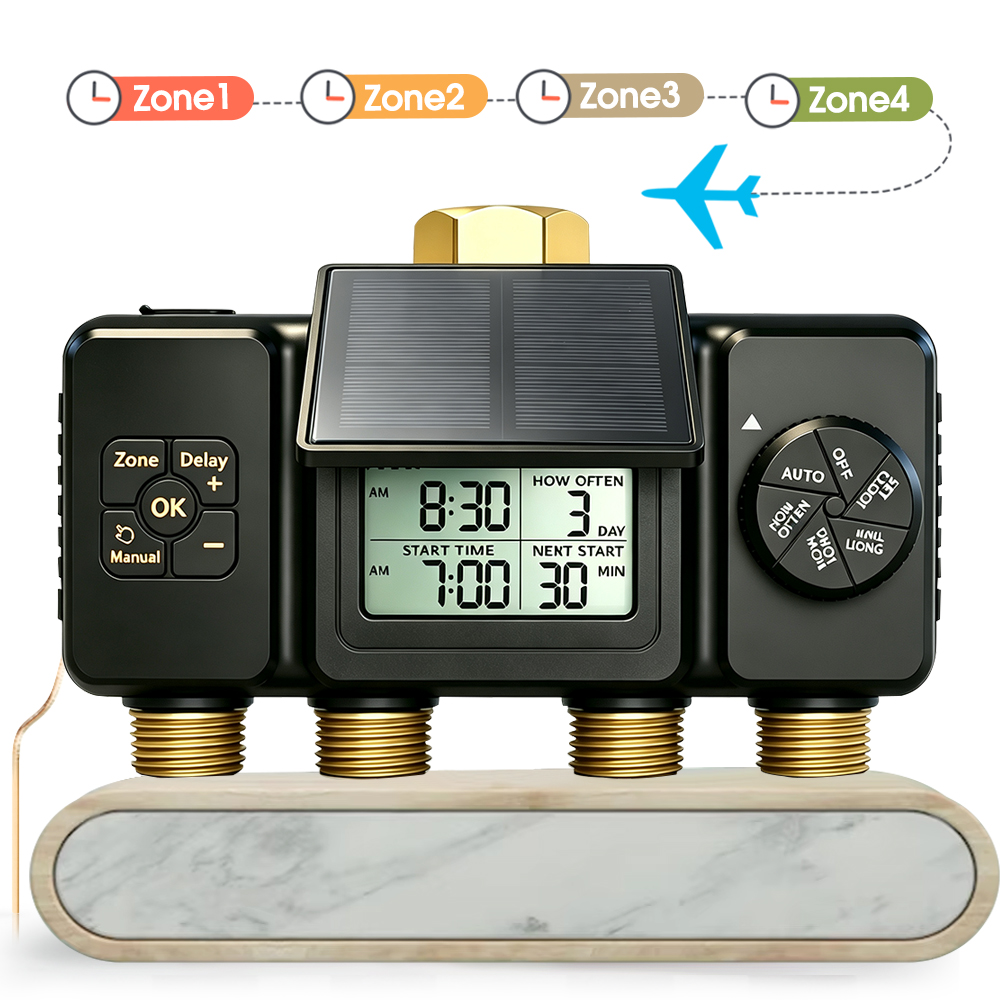 4-Zone Solar Powered Irrigatio - Automatic Watering recension och pris