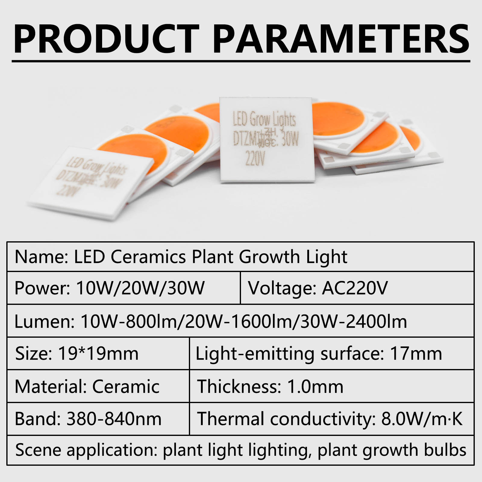 5pcs Ceramics Base LED COB Chi - Plant Grow Light Full Spectrum recension och pris